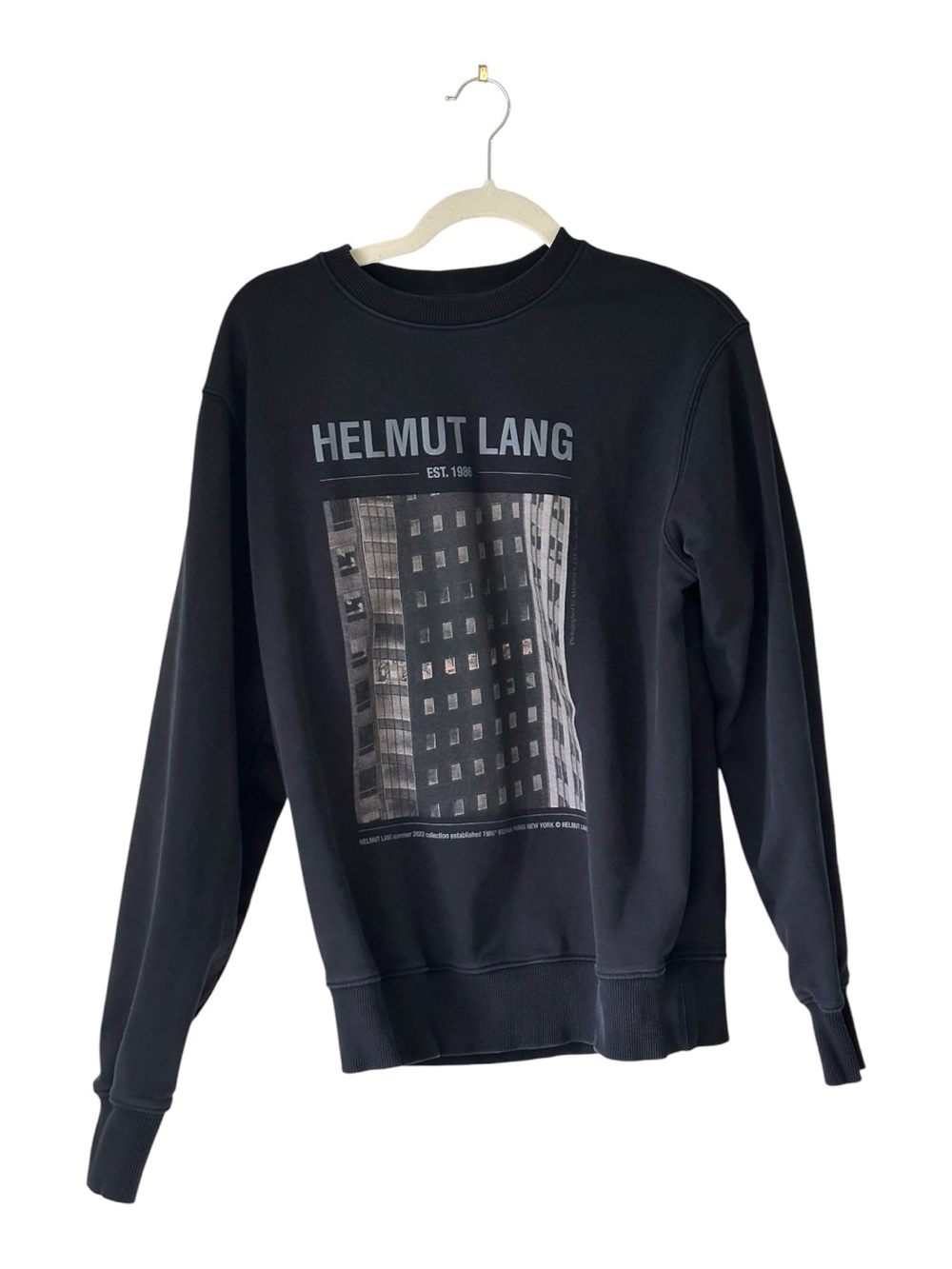 Helmut Lang Graphic New York black sweatshirt size Large preowned.